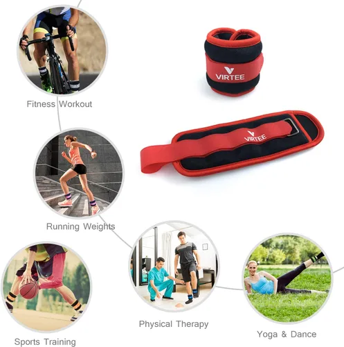 Miniatura 3 de Pesas de tobillo/muñeca para mujeres, hombres, niños – Juego de pesas para piernas de brazo con correa ajustable – correr, trotar, gimnasia, terapia