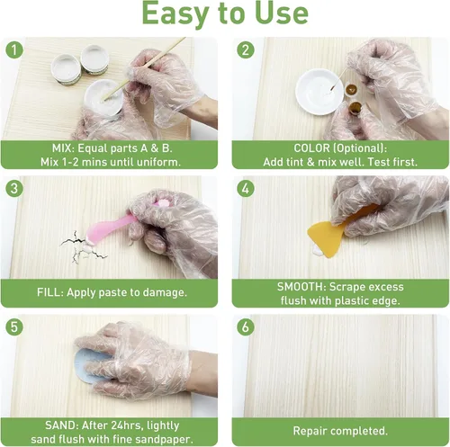 Miniatura 5 de Kit de reparación superficial PIBEIBUK para bañeras, azulejos, encimeras - Corrige esquirlas, grietas, arañazos, agujeros