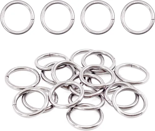 Miniatura 21 de Swpeet 60 anillos de metal multiusos de bronce resistentes de 5/4 de pulgada a 1.260 in para bolsas de hardware, anillos de mano, accesorios
