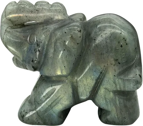 Miniatura 14 de Fekuar Figuras de elefante de cristal curativo talladas a mano de 1.5 pulgadas, escultura de estatua de animal de bolsillo de la suerte, decoración