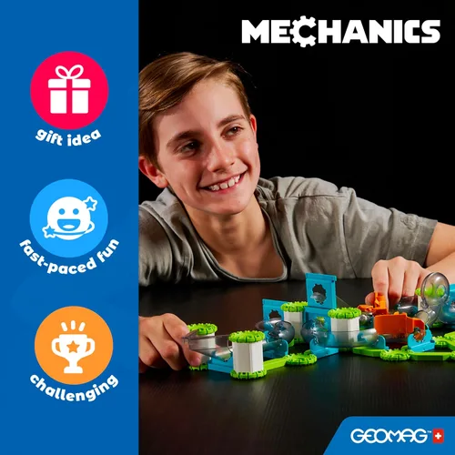 Miniatura 10 de Geomag Gravity Classic Mechanics - Juguetes magnéticos para niños a partir de 8 años, 153 imanes educativos STEM para niños, bloques magnéticos
