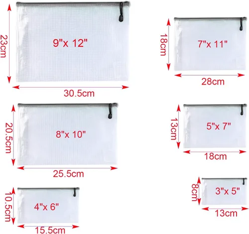 Miniatura 2 de 18 bolsas de malla con cremallera de 5 x 7 pulgadas, bolsas de archivo, bolsas de almacenamiento de rompecabezas, bolsa grande con cremallera