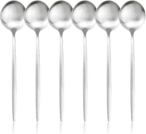 Miniatura 18 de Juego de 6 tenedores de postre de acero inoxidable de 3 dientes, juego de tenedores para frutas y tartas, 5.31 pulgadas, color plateado