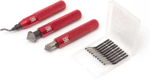 AFA Tooling - Herramienta de desbarbado y 2 escariadores manuales avellanados con 10 cuchillas - Funciona en metal, resina, tubos de PVC, cobre,