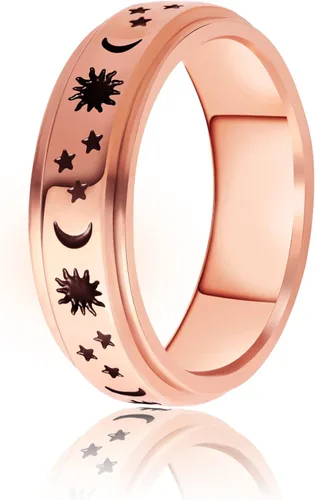 Miniatura 10 de Anillo giratorio para mujeres con ansiedad, de acero inoxidable de 0.236 pulgadas, para aliviar el estrés, anillo de ansiedad para damas