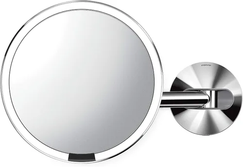 Miniatura 3 de simplehuman Espejo Sensor, Espejo de Maquillaje de Montaje en Pared con Luz, 8" Redondo Iluminado con Aumento (5X), Cableado Fijo, Brazo Giratorio