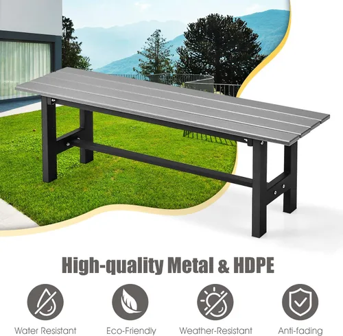 Miniatura 6 de Giantex Asiento de banco para exteriores para 2 personas, banco de jardín sin espalda, silla exterior de 47 pulgadas resistente a la intemperie