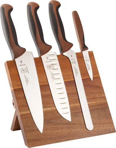 Miniatura 28 de Mercer Culinary Millennia Colors - Juego de 5 tableros magnéticos con asas amarillas, acacia