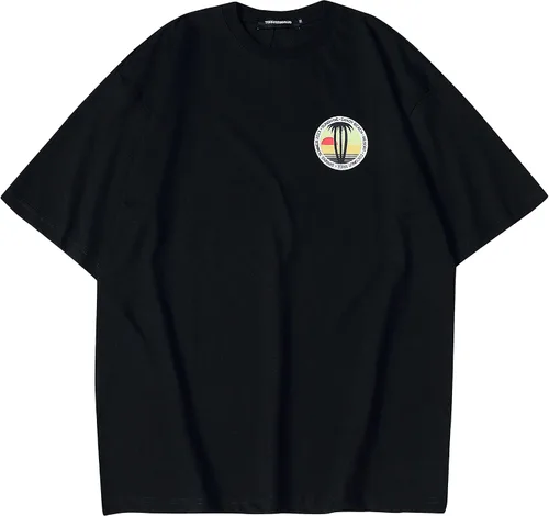 torafarugaluo Mens Oversized T Shirts Tees Summer Unisex Yacht Club Print Crew Neck Cotton Tops Casual Streetwear Shirt