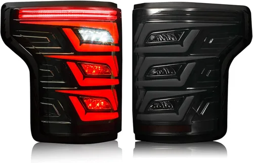 Miniatura 8 de letsdate Luces traseras ahumadas compatibles con camioneta F150 de 13ª generación 2015-2019 halógenas de fábrica solo con animación con luces