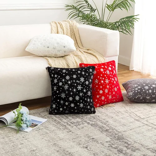 Miniatura 4 de MOJUN Fundas de almohada de Navidad, paquete de 2 fundas de almohada decorativas suaves y bonitas con fundas de almohada impresas con purpurina