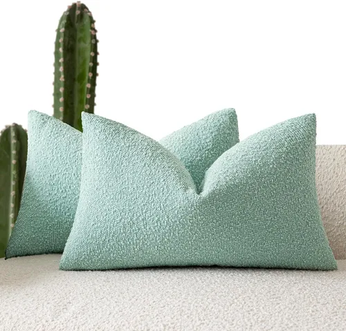 Miniatura 55 de Foindtower - Juego de 2 fundas decorativas de textura de bucle, fundas de almohada acentuadas, fundas de cojín sólidas, neutrales, para sofá, silla