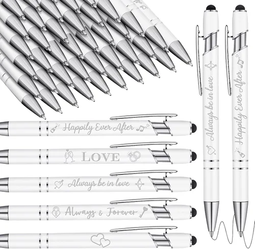 Miniatura 9 de Kisston 36 piezas de plumas de boda a granel, plumas para despedida de soltera, recuerdos de despedida de soltera, 6 estilos de plumas retráctiles