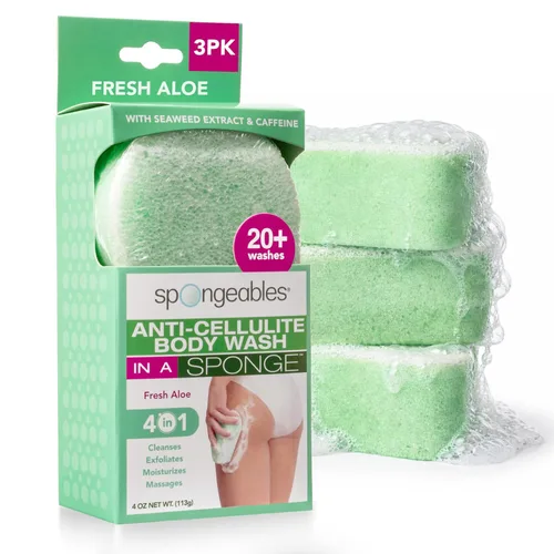 Miniatura 20 de Spongeables Anti-Cellulite Body Wash in a Sponge, Moisturizer and Exfoliator, 20+ Washes