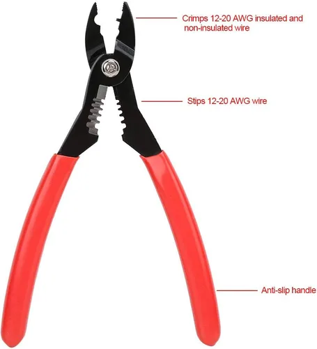 Miniatura 2 de Pelacables, 4 en 1 multipropósito 12-20 AWG electricistas alicates empalmador de alambre pelacables, herramienta profesional de crimpado de cables
