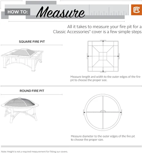 Miniatura 8 de Classic Accessories Cubierta cuadrada resistente al agua para hoguera de 36 pulgadas, cobertura completa, cubiertas para muebles de patio