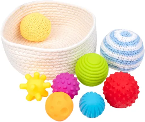 Miniatura 9 de Adena Montessori Paquete de 8 bolas sensoriales para niños pequeños de 1 a 3 años, juguetes sensoriales para bebés de 6 a 12 meses, juguete