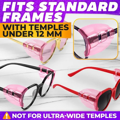 Miniatura 6 de BURIUS Protectores laterales de seguridad para lentes con clip – Se ajustan al 98% de las gafas Protecciones ligeras de laboratorio para 3