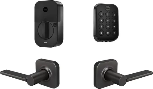 Miniatura 8 de Yale Assure Lock 2 - Cerradura con teclado y Bluetooth con palanca Norwood en cuero negro satinado