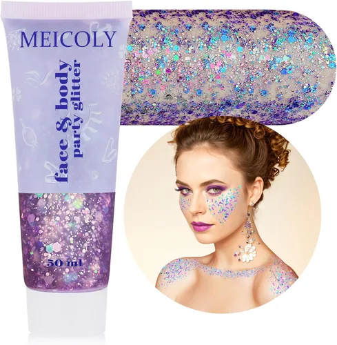 Miniatura 26 de MEICOLY Purpurina corporal roja, blanca y azul, accesorios del 4 de julio, purpurina para el cabello para niños, atuendos del 4 de julio