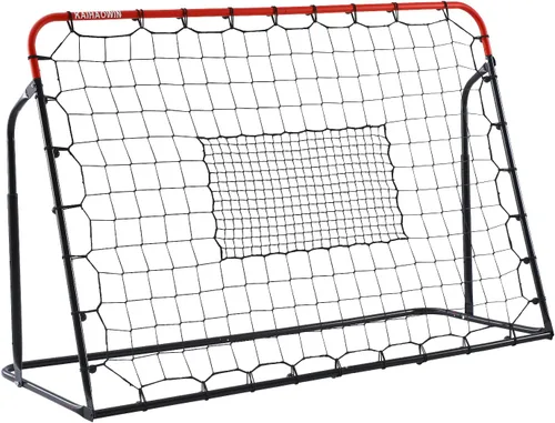 Miniatura 7 de KAIHAOWIN Red de rebote de fútbol, rebote de fútbol de acero de 4 x 4 pies, red de rebote para entrenamiento de práctica de fútbol en el patio