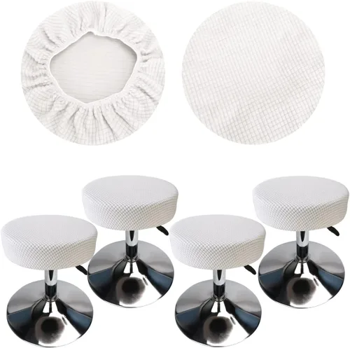 Miniatura 12 de Funda de taburete redonda de 12 a 16 pulgadas, fundas de asiento redondas para taburetes de bar, tela de lujo elástica, lavable de jacquard a prueba