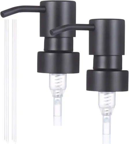 Miniatura 5 de Bomba de repuesto para dispensador de jabón, bomba de loción de acero inoxidable, dispensadores de jabón de metal cepillado de color negro