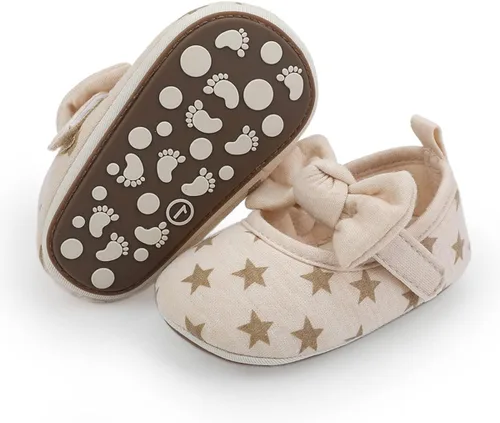 COSANKIM Zapatos planos Mary Jane con suela de goma antideslizante para bebés y niñas pequeñas, zapatos de vestir de princesa