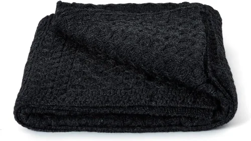 Miniatura 4 de Aran Woollen Mills Manta de lana irlandesa, 100% lana peinada, manta tradicional de punto trenzado Aran, manta irlandesa auténtica hecha en Irlanda