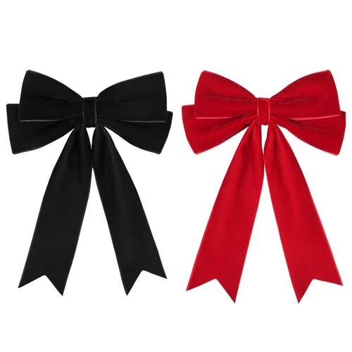 Miniatura 8 de 2 piezas de broches de cinta de terciopelo con lazos de pelo marrones, broches grandes de cocodrilo de otoño, accesorios para el cabello