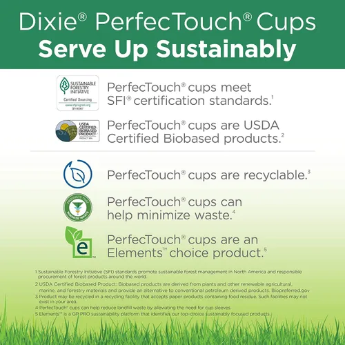 Miniatura 11 de Dixie PerfecTouch - Tazas de café de papel de 20 onzas por GP PRO, diseño de neblina de café, 500