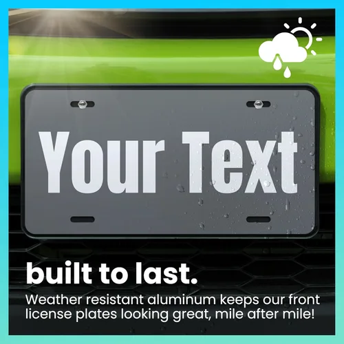 Miniatura 2 de Excelmark Vanity - Placa de matrícula personalizada para exhibiciones de automóviles, placa de aluminio personalizada (negro)