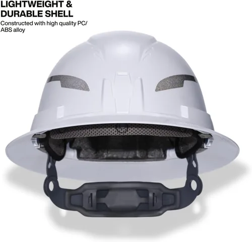 Miniatura 7 de Klein Tools Type 2 Hard Hat, Vented Full Brim, Class C, 6-Point Suspension with Accessory Mounts, Washable Padding, and Rechargeable Headlamp