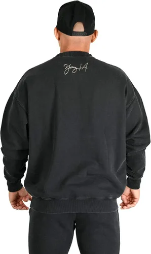 Miniatura 6 de YoungLA Sudadera de cuello redondo de gran tamaño para hombre, mezcla pesada cómoda Estilo cómodo activo 530