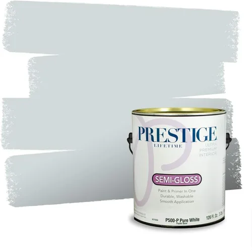 Miniatura 1445 de Pintura Exterior + imprimación PRESTIGE, todo-en-uno, 1 galón, acabado mate, color comparable al Valspar* Royal Gray* VS151-Gris real