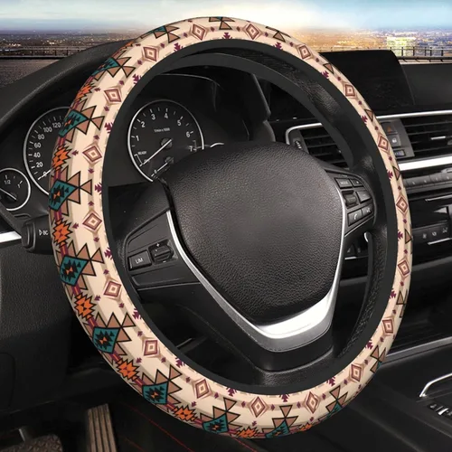 Miniatura 13 de Funda de volante vintage floral hippie de los 70, diseño de hongo retro, cubierta de volante de neopreno antideslizante para mujeres, hombres