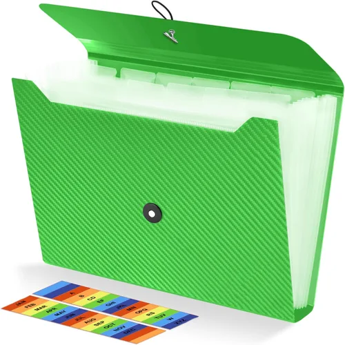 Miniatura 14 de 3 piezas de carpeta de archivos expandible, organizador de carpeta de acordeón de 13 bolsillos, organizador de documentos y recibos de papel