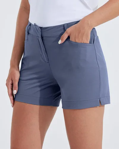 Miniatura 54 de Willit Pantalones cortos de golf de 4.5 pulgadas para mujer, de secado rápido, casuales, con bolsillos, resistentes al agua