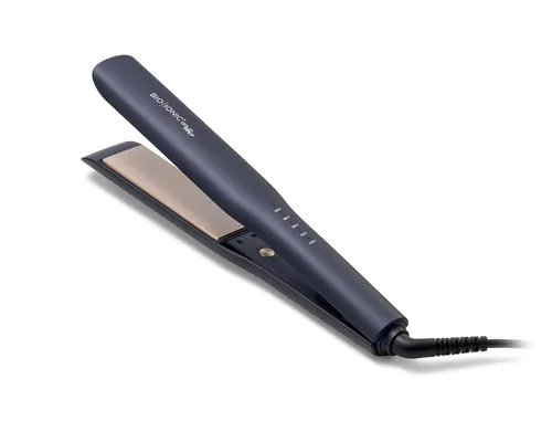 Bio Ionic GoldPro Hair Straightener, Blue, Moisturizing Heat Technology & 24K Gold MX, Hair Straightening Iron for Sleek Styles & Flat Iron Curls,