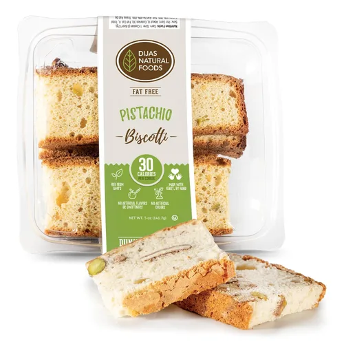 Miniatura 20 de DIJAS Natural Food s, Galleta de biscotti sin grasa, ingredientes naturales sin conservantes, delicioso aperitivo bajo en calorías (5 onzas)