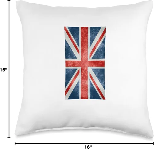 Miniatura 4 de BritishMerch Almohada vertical con bandera británica, 16 x 16 pulgadas, multicolor