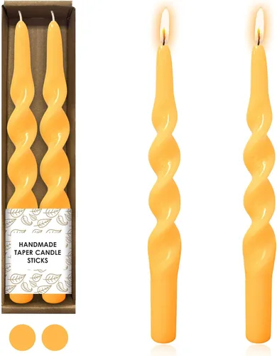 Miniatura 25 de Pink Candlesticks - Juego de 2 velas cónicas en espiral, sin perfume, de 10 pulgadas de largo, velas cónicas sin perfume para decoración del hogar