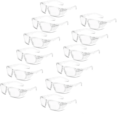 Miniatura 45 de ProtectX Anteojos de seguridad clásicos, lentes antivaho resistentes a los arañazos, gafas protectoras para el trabajo, interior/exterior, ANSI Z87.1