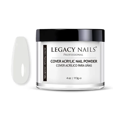 Legacy Nails Polvo acrílico de cobertura profesional, 4 onzas, ideal para arte de uñas francés, crea arte de uñas, extensiones de uñas que Natural