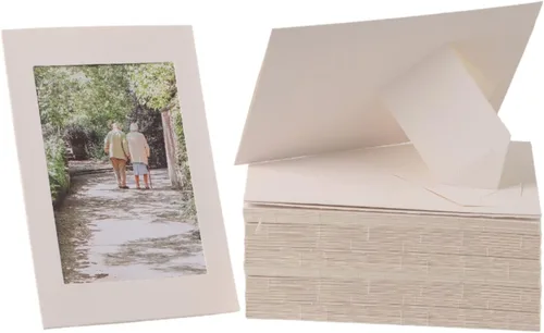 Miniatura 10 de 50 paquete de marcos de fotos de papel en pie de 4 x 6, marco de fotos de cartón con caballete, tarjetas de marcos de fotos de papel, marcos