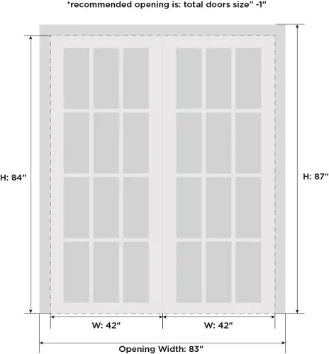 Miniatura 6 de VDOMDOORS Mela 7001 Puertas interiores de derivación, sin vidrio, MDF, 84x84, blanco, accesorios de estilo clásico incluidos