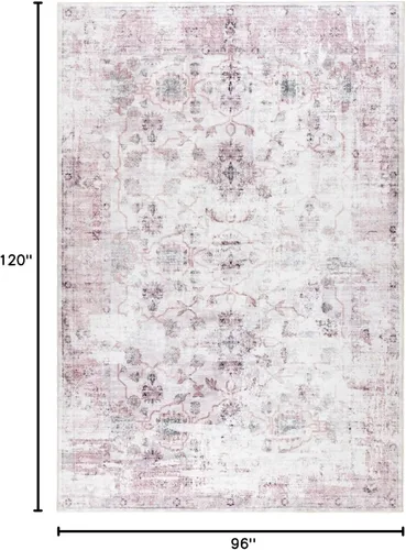 Miniatura 388 de Syalife 4x6 Alfombra Lavable para Área, Ultra Suave Antideslizante, Pila Baja, Alfombra Vintage Resistente a Manchas para Sala de Estar, Alfombra