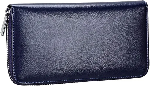 Miniatura 5 de Cynure Cartera grande de cuero con cierre RFID para mujer, 36 ranuras