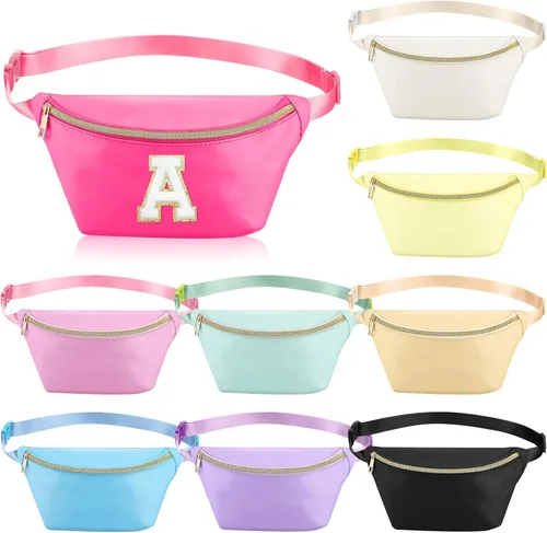 Amylove Riñoneras de nailon con cremallera y correa ajustable para mujeres y hombres (nailon, colores brillantes)