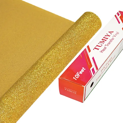 Miniatura 47 de TUMIYA Vinilo HTV - Vinilo de transferencia de calor de 12 pulgadas x 35 pies, vinilo dorado para planchar, rollo adhesivo brillante fácil de cortar